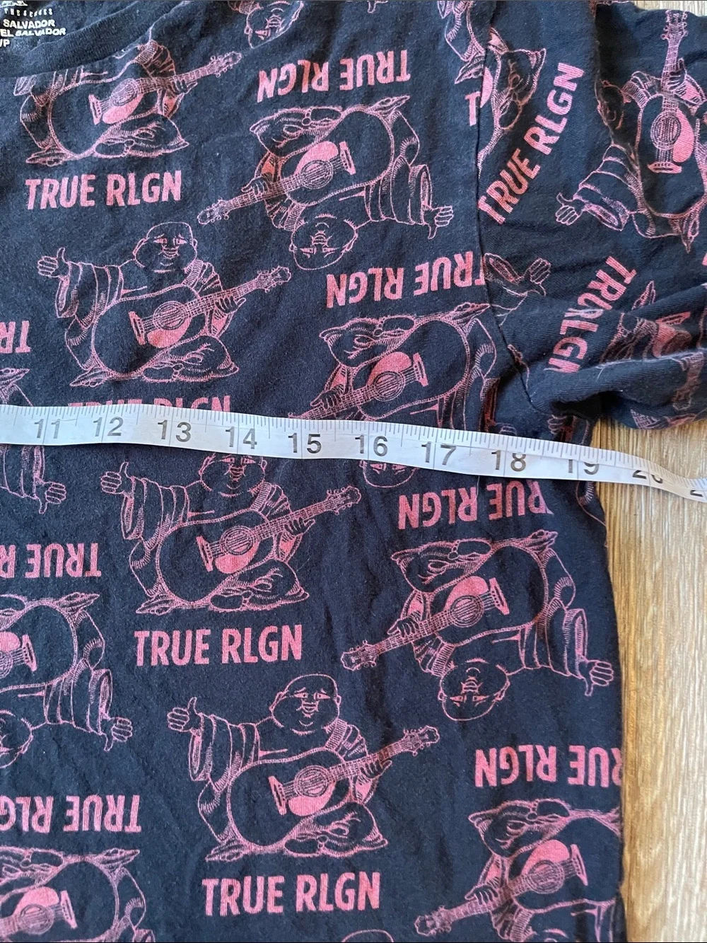 Y2k True Religion Black Tee shirt size small short sleeve top grunge